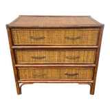 Rattan chest of drawers seventies