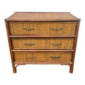 Rattan chest of drawers seventies