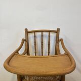 Baby high chair in curved beech
