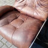 full leather sofa IPE spa Italian design 70s