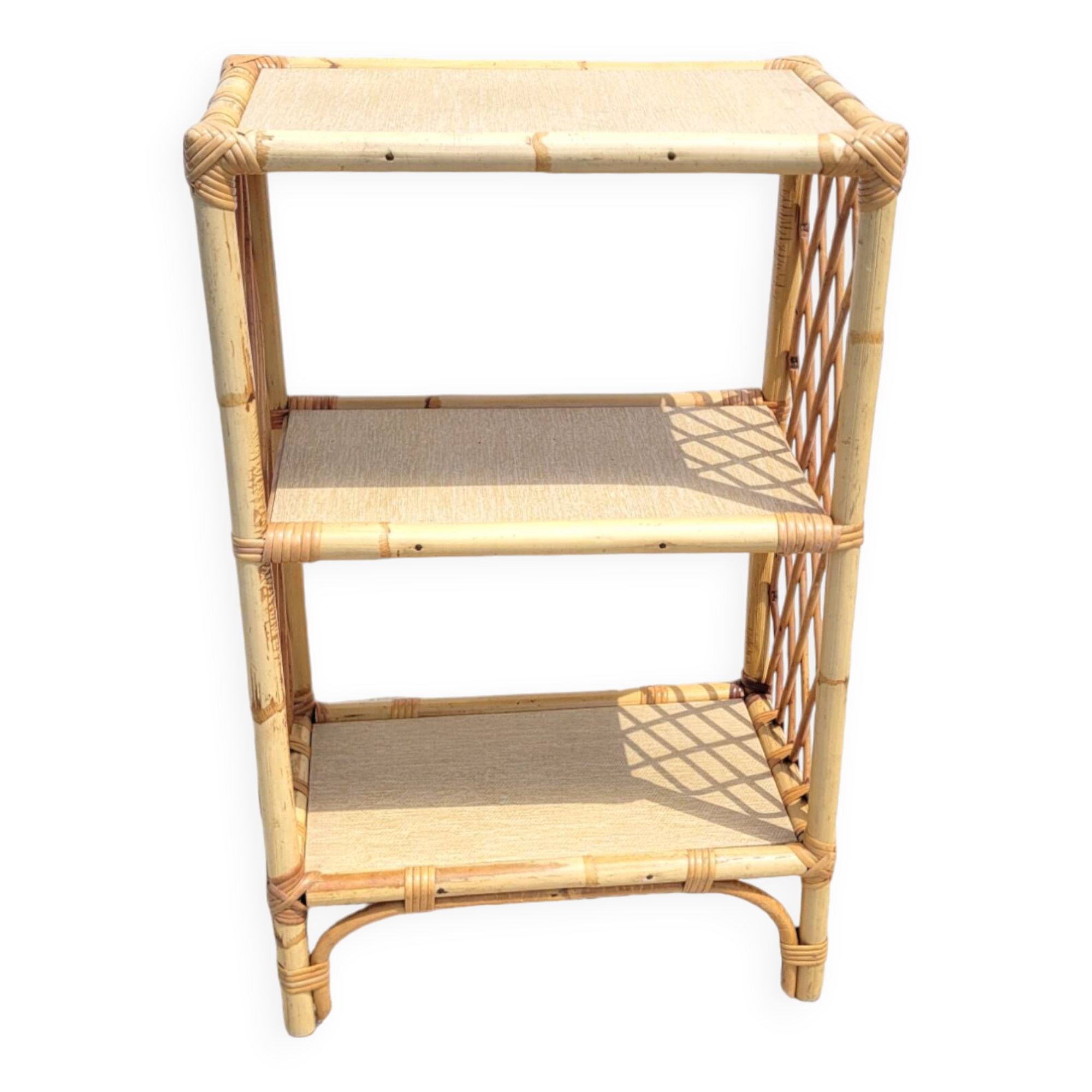 Vintage rattan shelf 1960