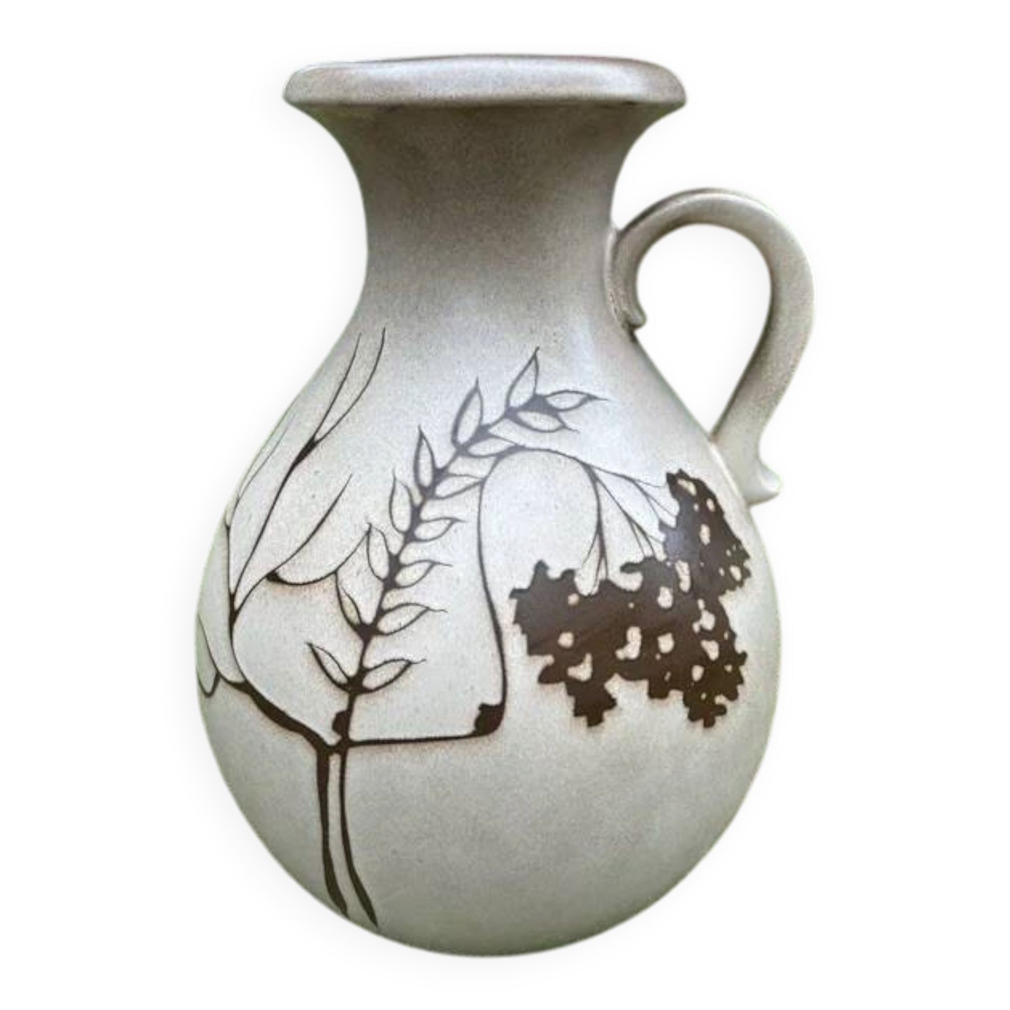 Scheurich 495-48 Ceramic Jug Vase — Floral Design, 1970s