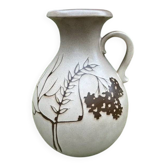 Vase en céramique Scheurich 495-48, décor floral, années 1970