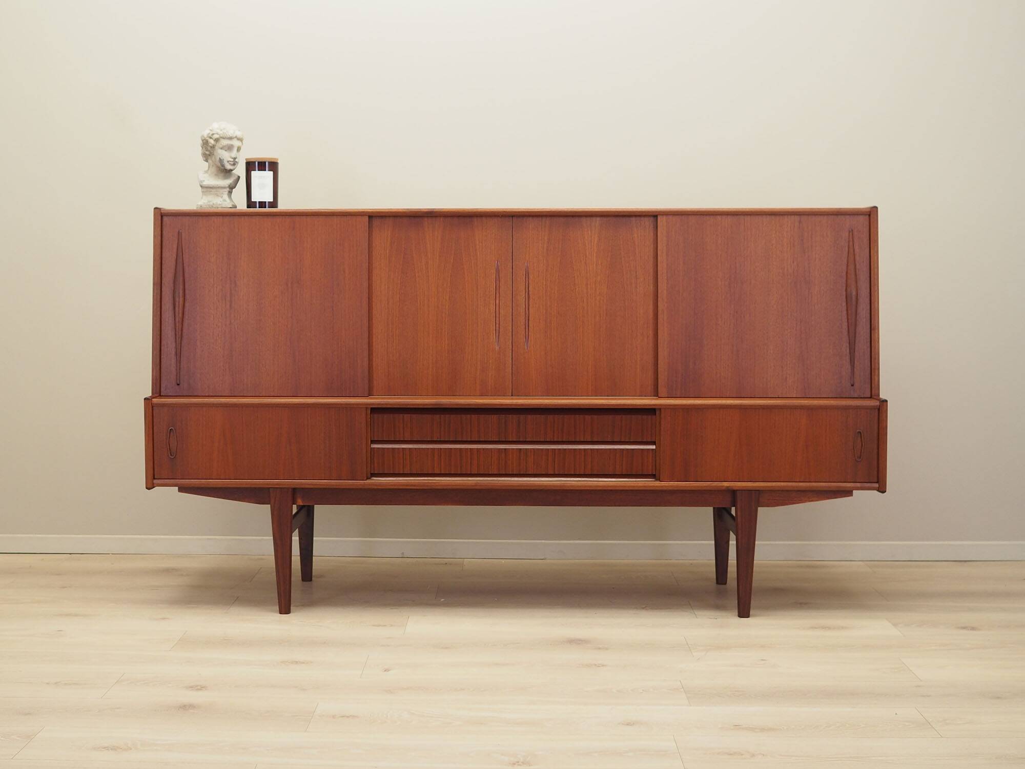 Teak highboard, Danish design, 1970s, production: Denmark