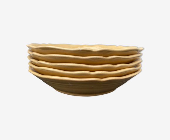 Lot de 5 assiettes creuses jaunes