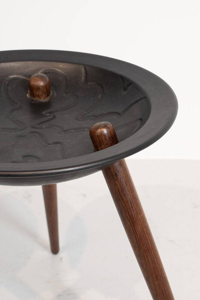 Danish Side Table with Rosewood Legs