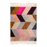 Tapis berbere beni ourain avec parties colorees 187 x 140 cm