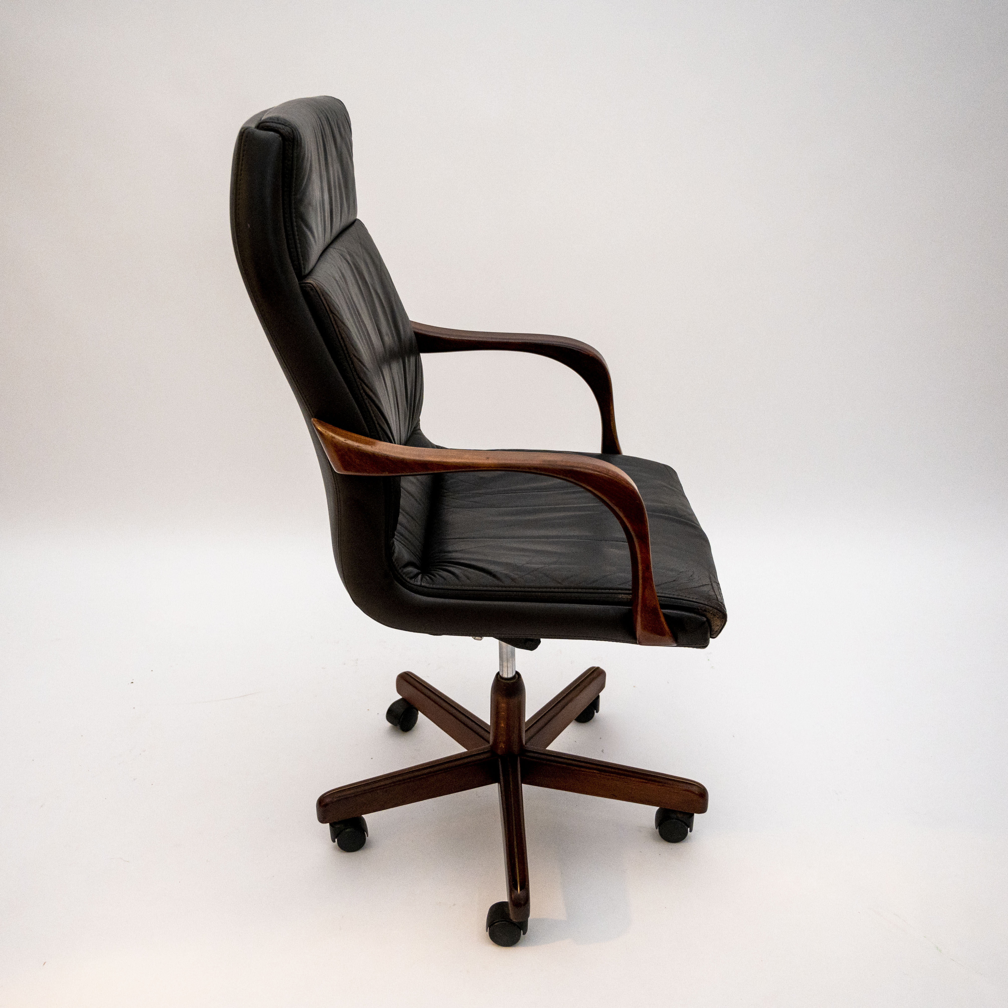 Fauteuil de bureau vintage en cuir