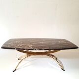 Coffee table in marble and bronze,france circa 1970