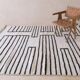 Contemporary Black and White Rug - 291 x 214 cm