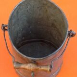 Jouet ancien de poupée seau à charbon zinc galvanisé hauteur : 130mm