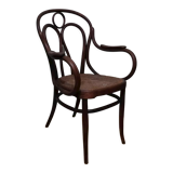 Fauteuil canné en bois courbé signé J.Kohn