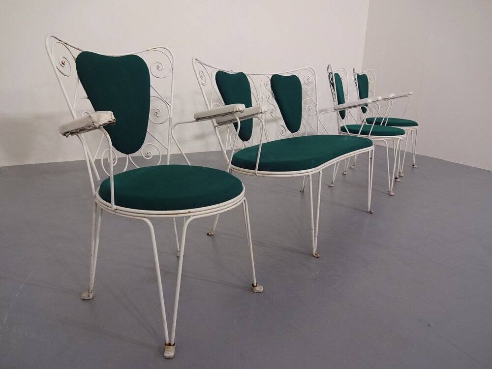 Garden Sofa and Chairs from Mauser, 1960s, Set of 4