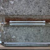 Vintage mirrored tray with glass and metal handles – H5 × W39 × D30 cm