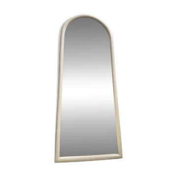 Large vintage mirror in stained white wood