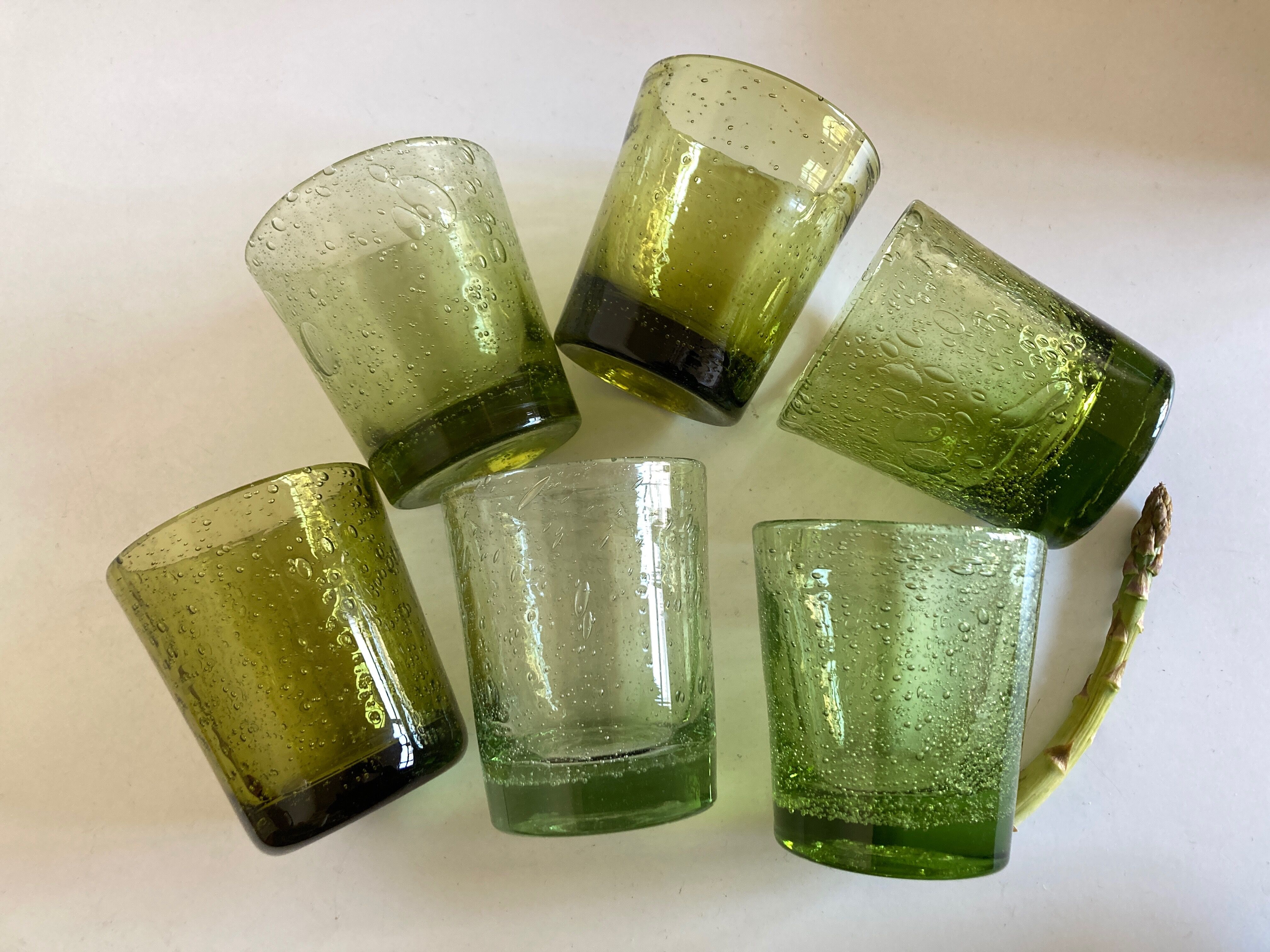 Set of 6 glasses cups of Biot XXL 1960