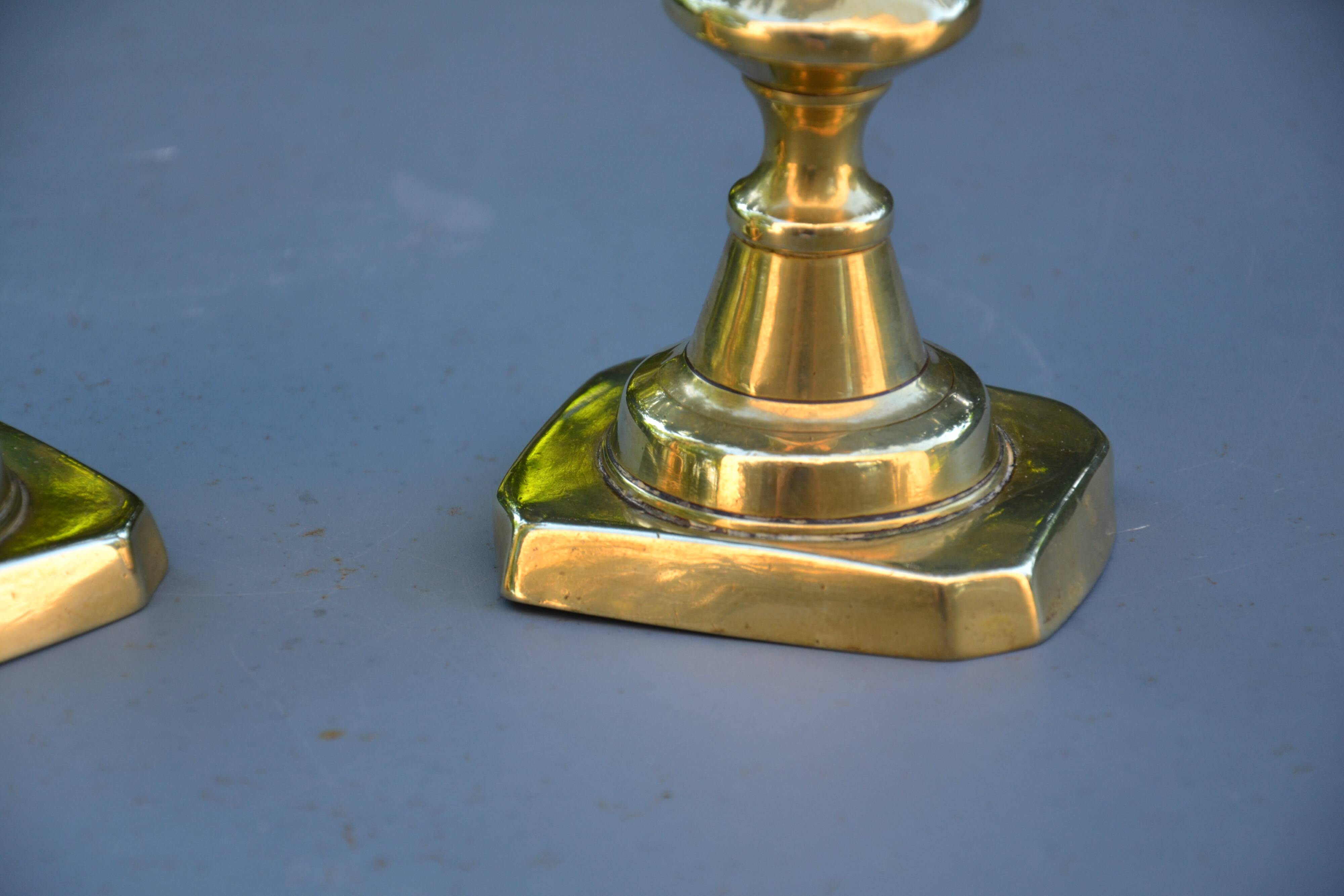 Two modern brass candlesticks