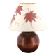 Dark wood ball lamp, lampshade with Erable leaves