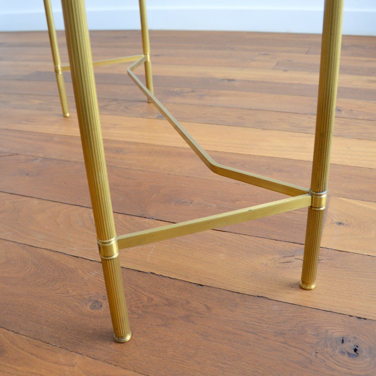 Gilded console and glass 1970s