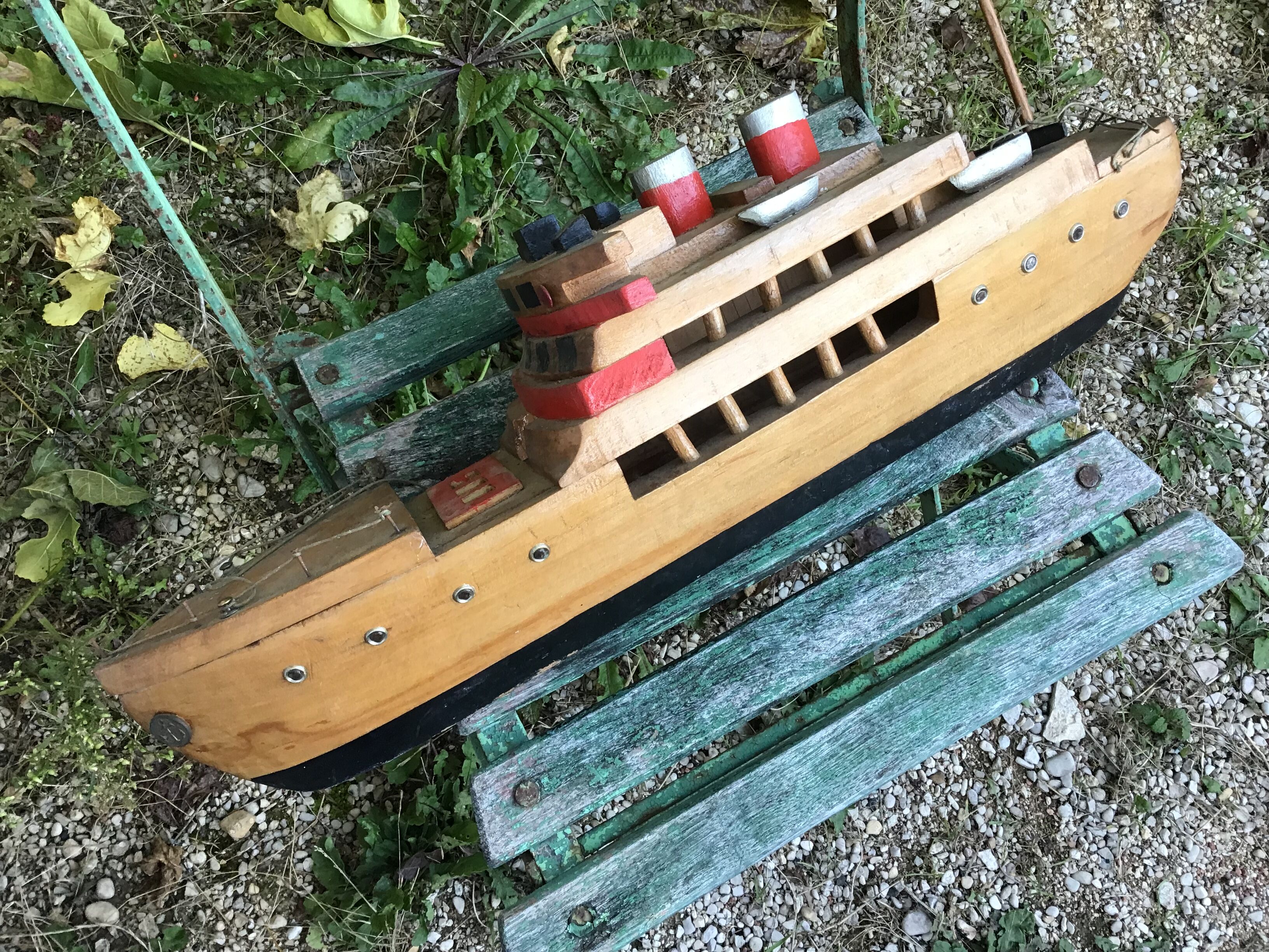 Old solid wooden boat