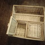 Rattan wall shelf