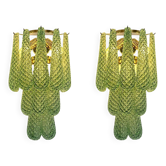 Applique murale en verre de Murano Graniglia Green “Conchiglie” en or par Simoeng Lot o