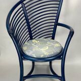 Set of 4 sculptural rattan bamboo dining chairs, Flechtatelier Schütz, Germany 1980s