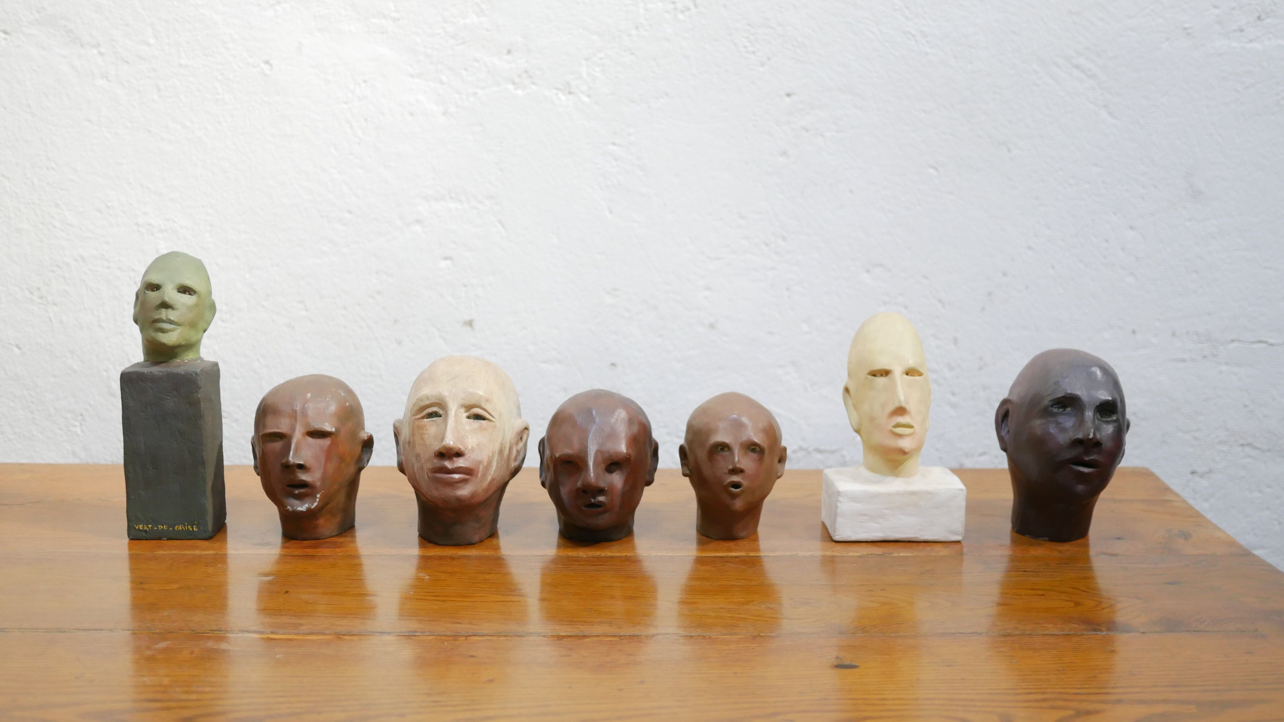 Terracotta head sculpture