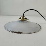 OLD INDUSTRIAL WHITE CONICAL ENAMEL SUSPENSION