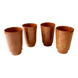 Glazed terracotta cups, speckled effects
