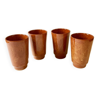 Glazed terracotta cups, speckled effects