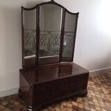 Heal's mahogany dressing table with triptych mirror