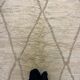 Handmade Moroccan Berber rug, cream and beige with diamonds 150x263cm