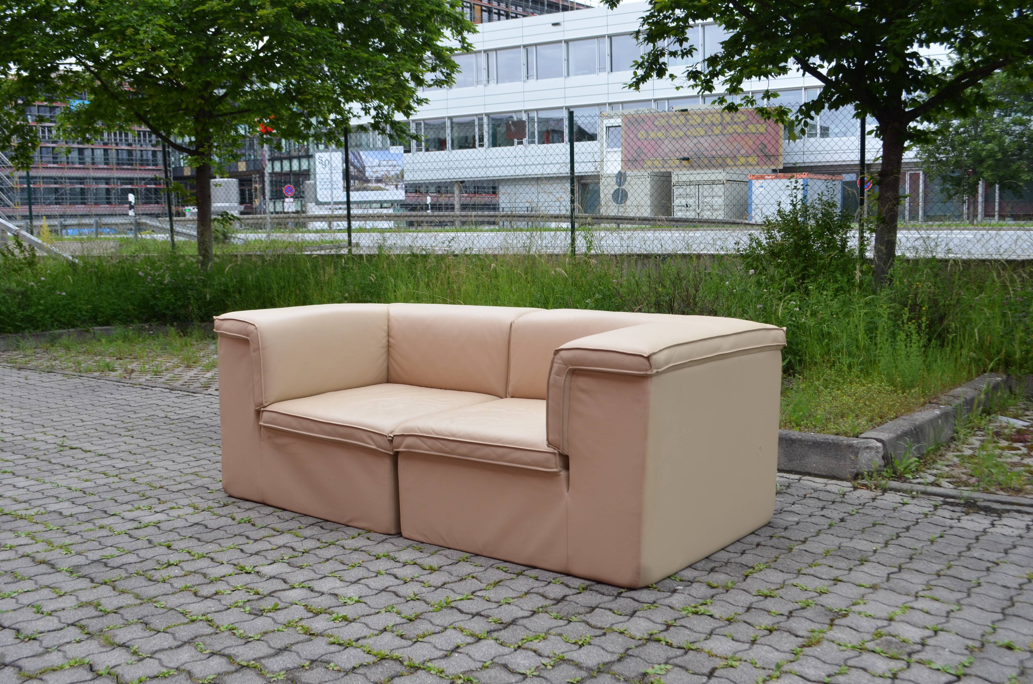Modular Lübke Quattro Q System Leather Sofa