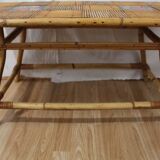 Audoux Minnet attribution rattan coffee table