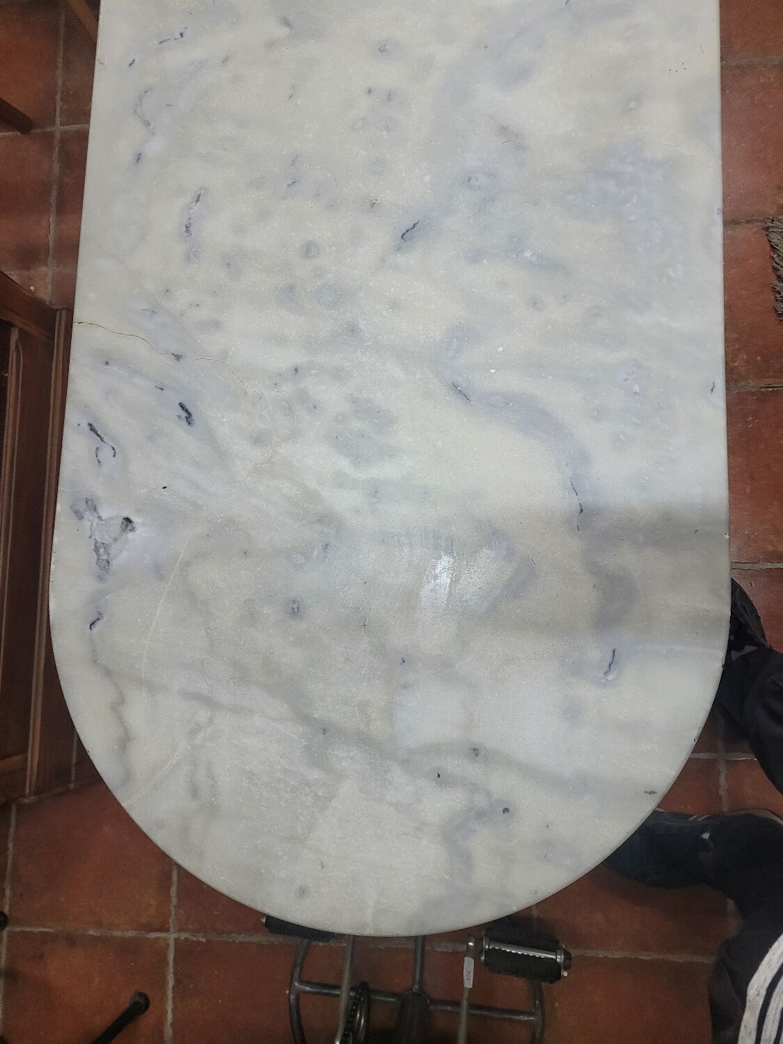 Bistro table marble top, 120×60cms