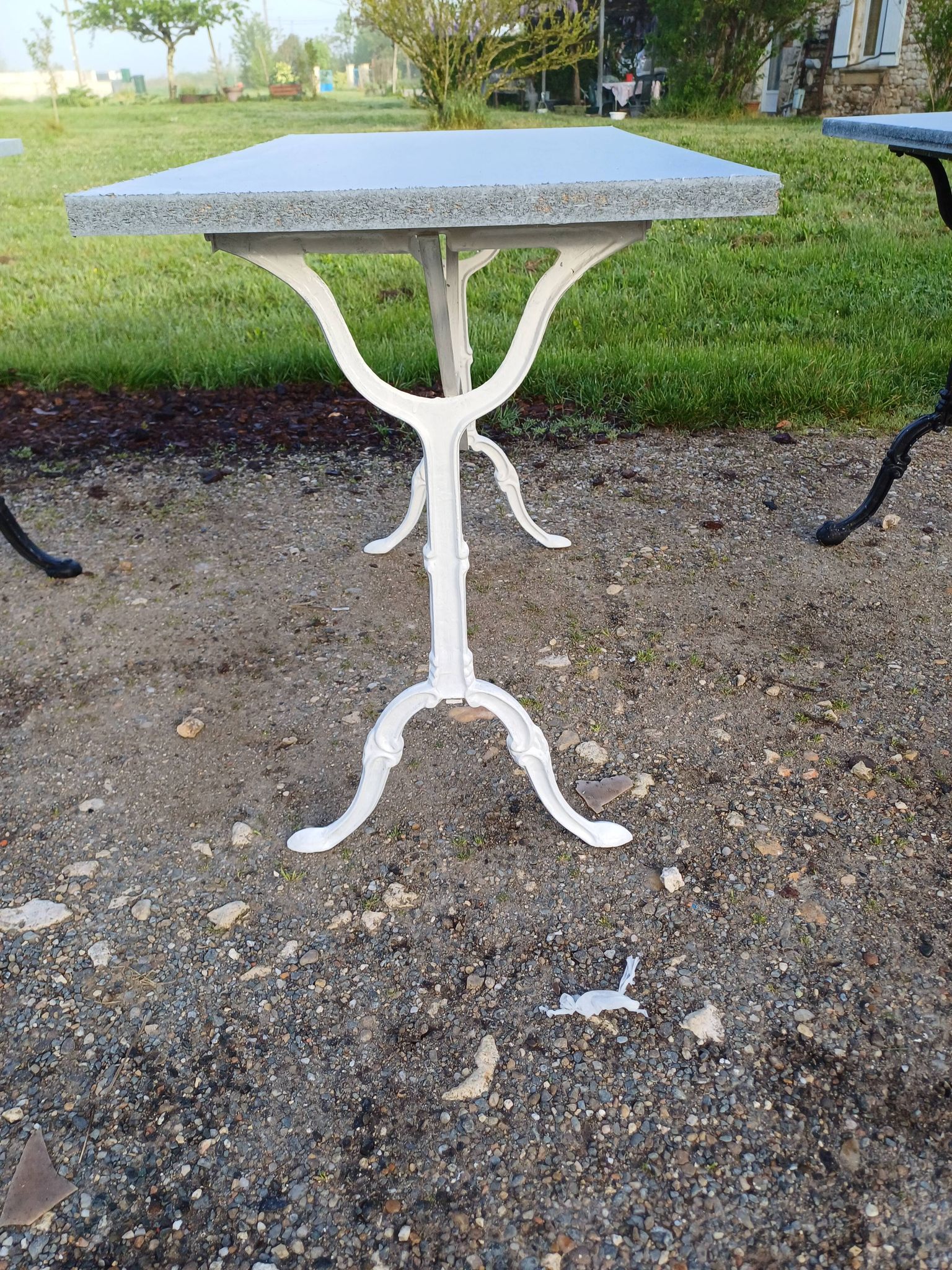3 Cast Iron and Wood Bistro Tables