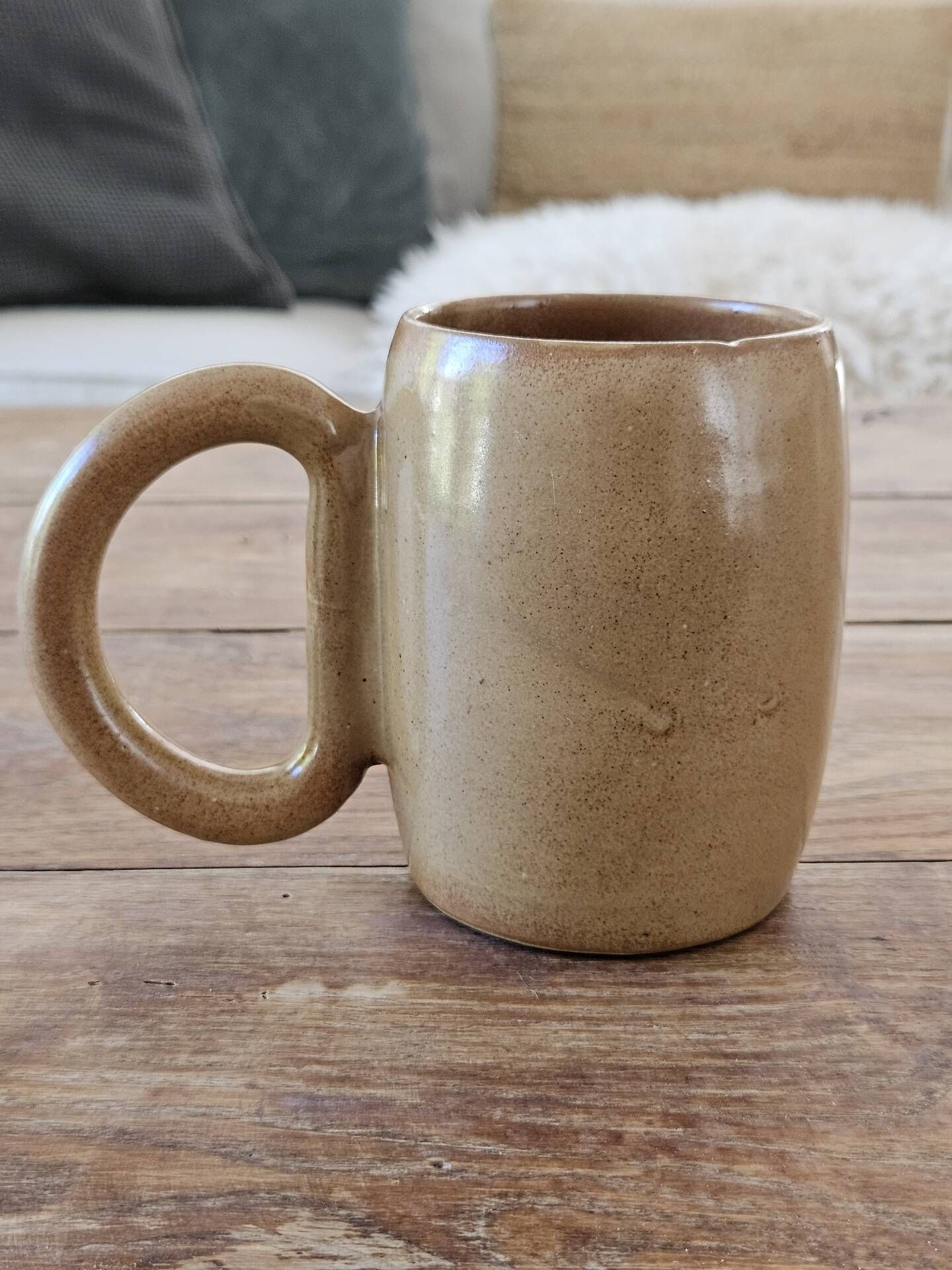 Lot de 3 mugs vintage en grès "Grand Feu" d'Arts-Céram beige brun ocre