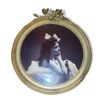 Old framed photo in Art Deco stucco