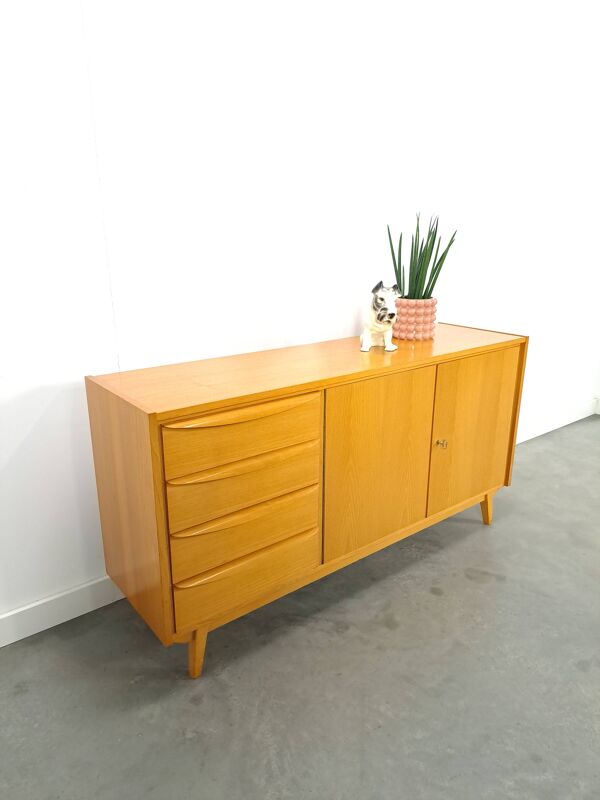 Buffet en placage avec tiroirs et poignées en bois buffet vintage