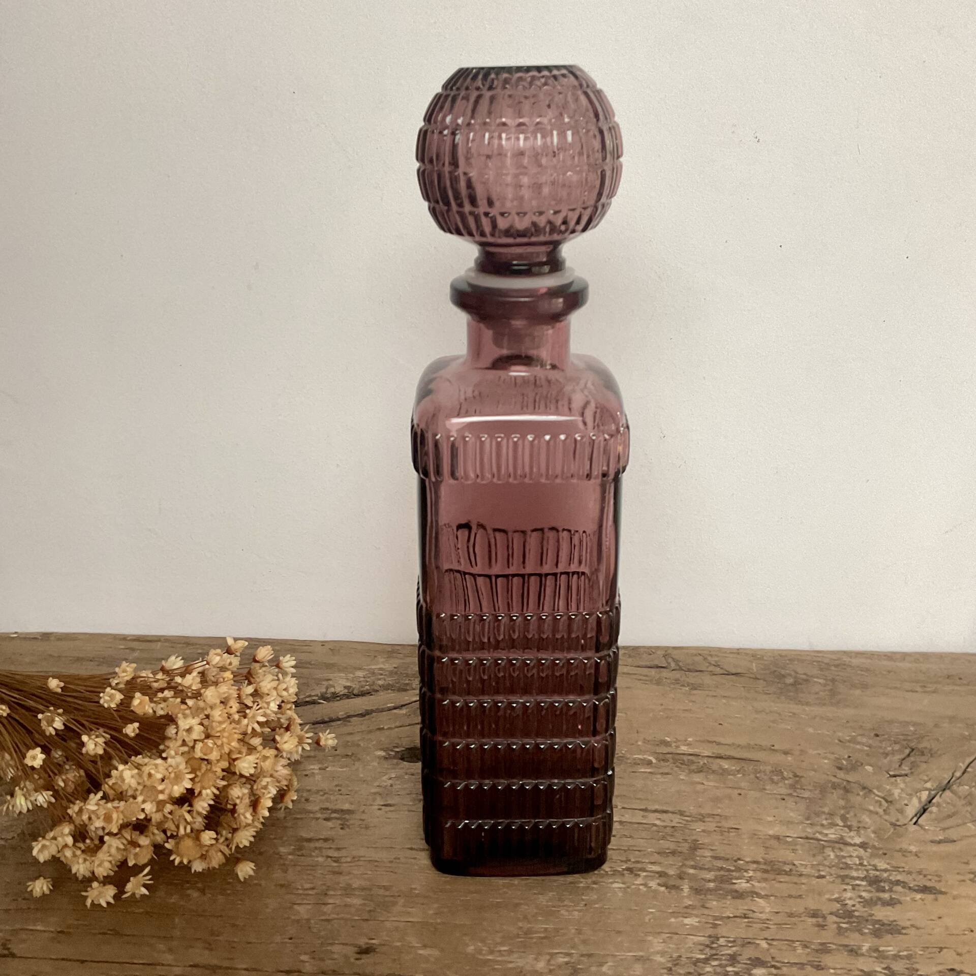Plum glass bottle