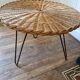 Vintage rattan table iron legs