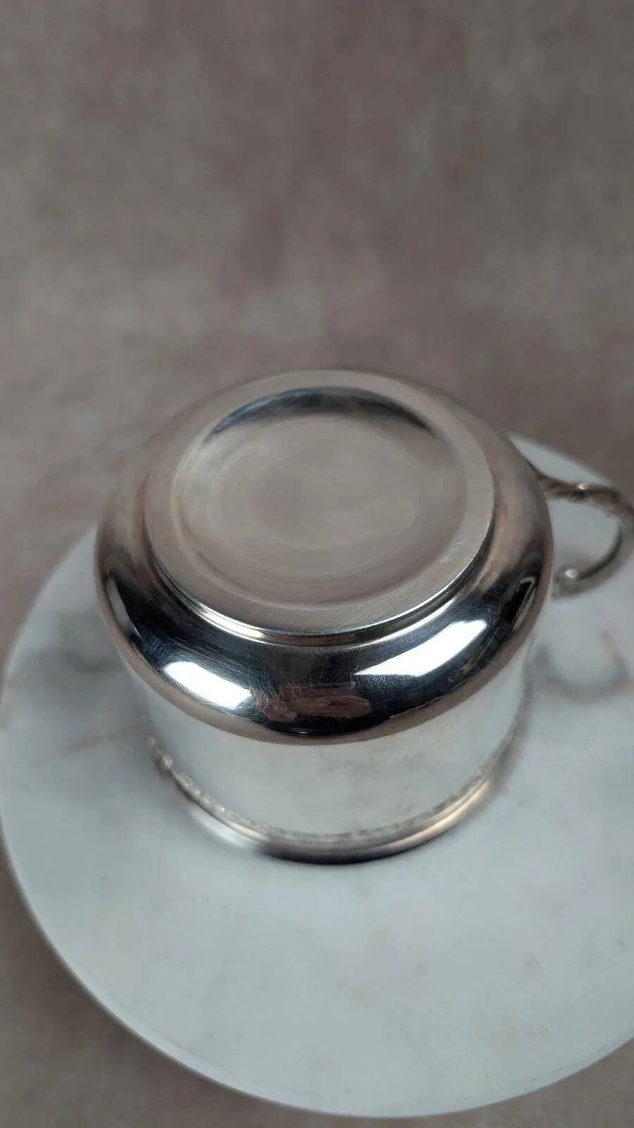 Vintage silver-plated cup and saucer