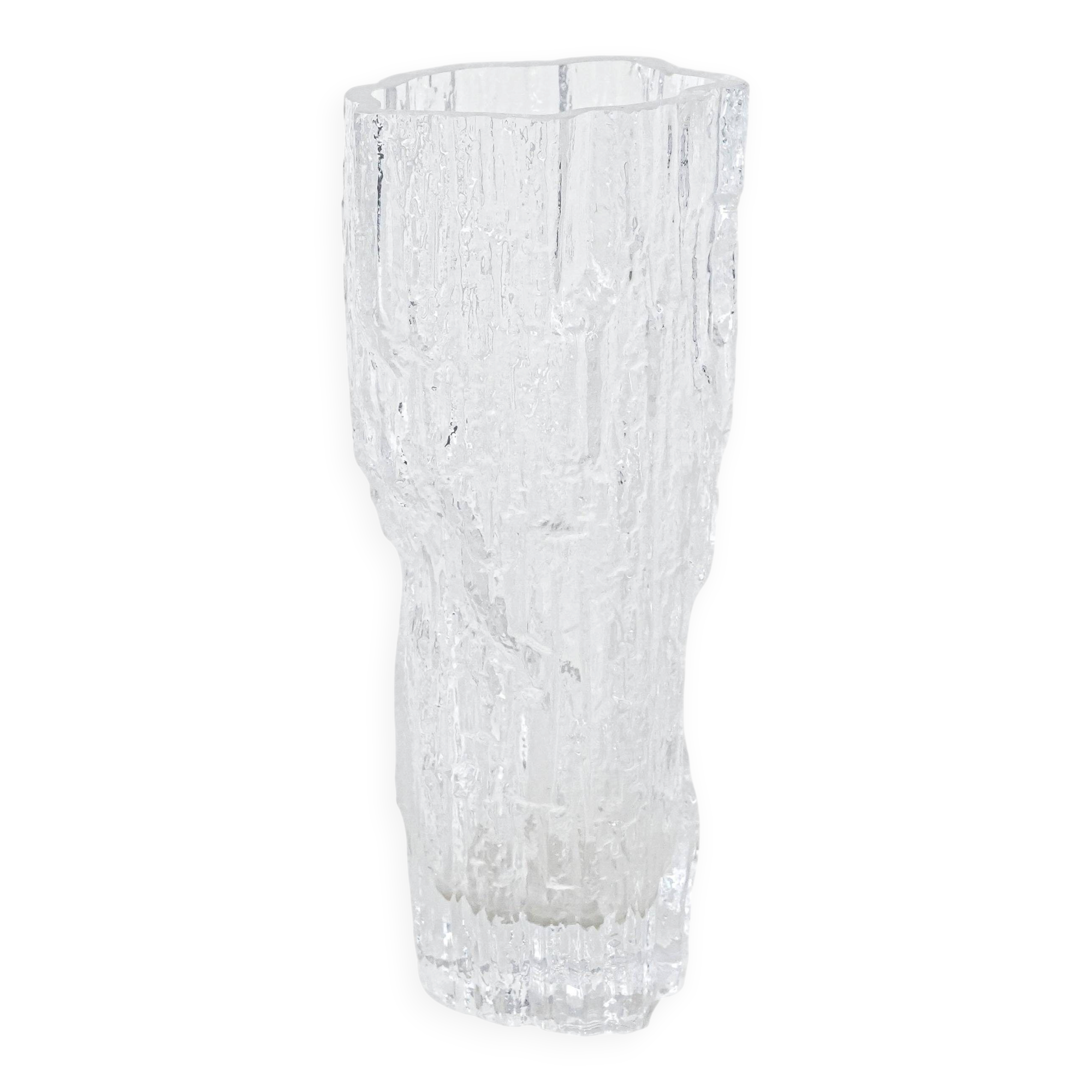 Vase en verre glacé, design danois, années 1970, fabriqué au Danemark