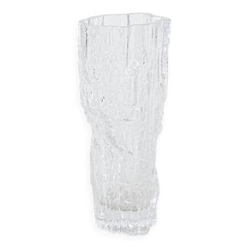 Ice glass vase, Danish design, 1970s, made in Denmark