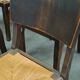 Suite of 6 chairs brutalist style straw and solid oak
