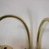 1970s Pair of Two Wall Lamps with Glass Shades, Germany