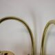 1970s Pair of Two Wall Lamps with Glass Shades, Germany