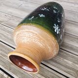 Vase de sol West Germany 7901-45 vert à motifs fleurs peints