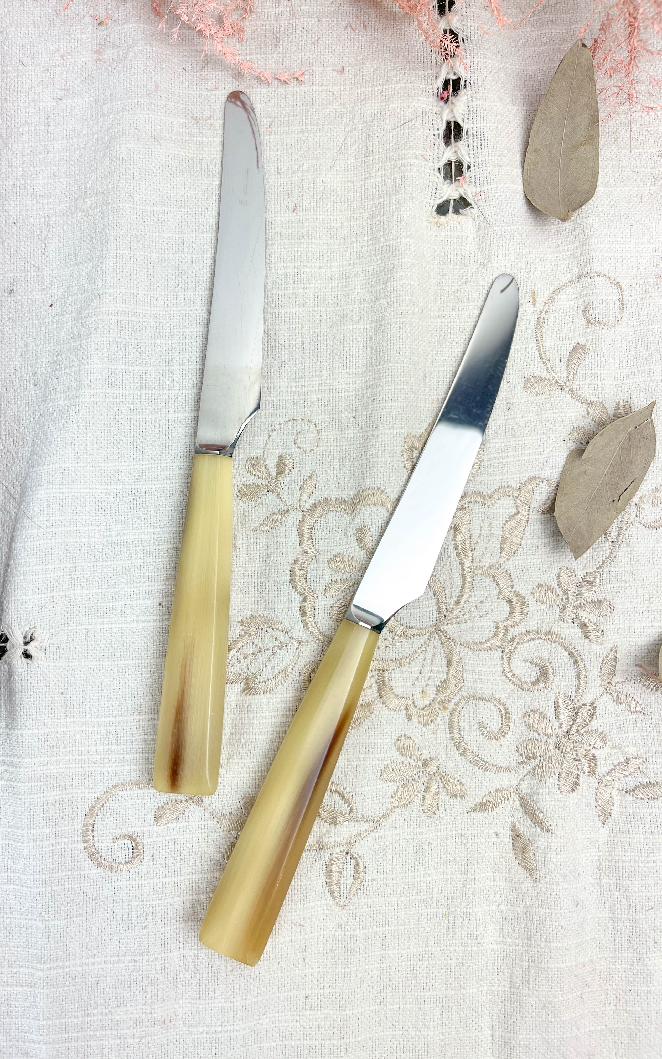 12 vintage knives NOGENT Bakélite imitation ivory